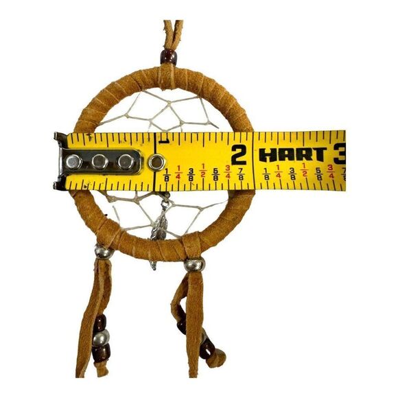 Handmade Dreamcatcher Feathers & Black Onyx Beads - 2” Southwest Small Vintage - Picture 6 of 6